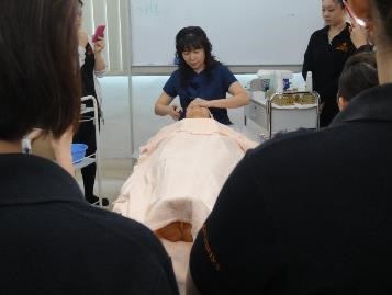 Lymphatic massage demonstration