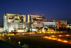 Night View of the Library and Information Building
