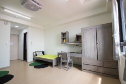 Inside a student dormitory room
