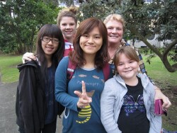 Students with homestay family on the 2012 Australian Study Tour