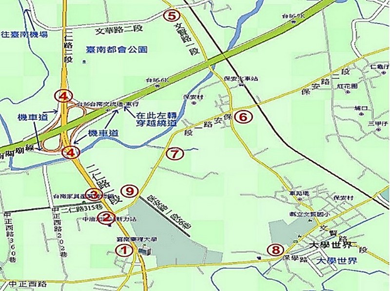 學校週邊交通注意路段及地點標示圖