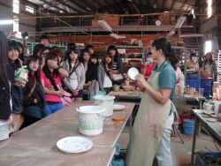 A field trip to Tsaiching Ceramics Company as part of a Cultural Industries Project Class